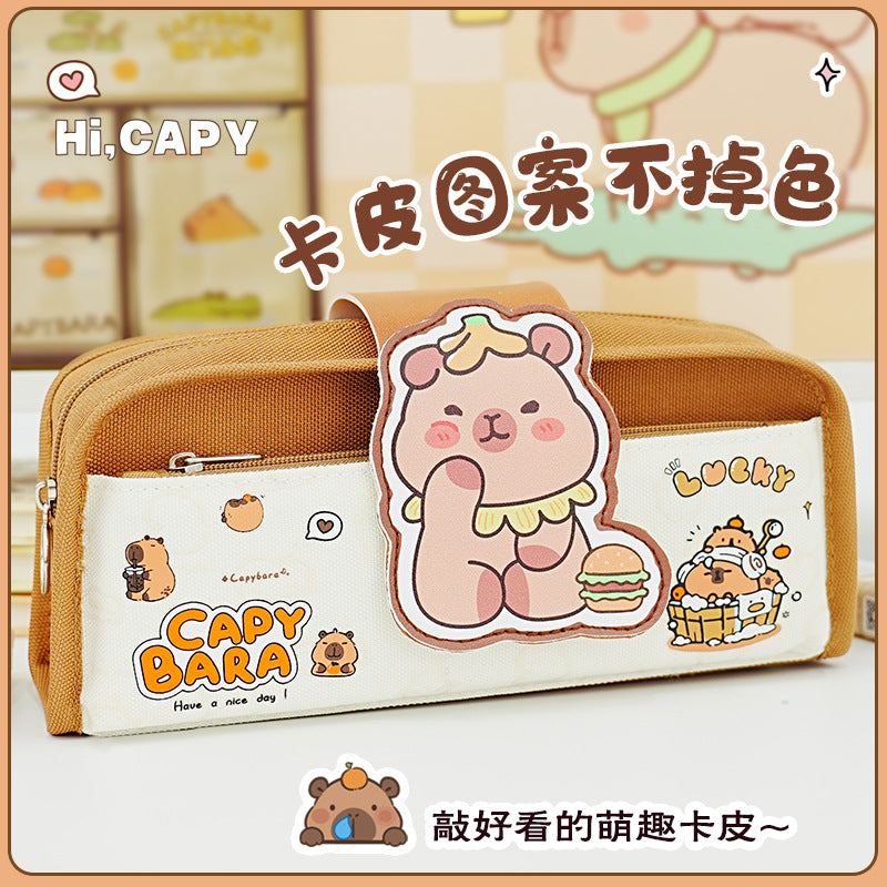 Large-capacity stationery bag wholesale, simple Oxford pencil case for junior high school students, cute pet ins style stationery case pencil case