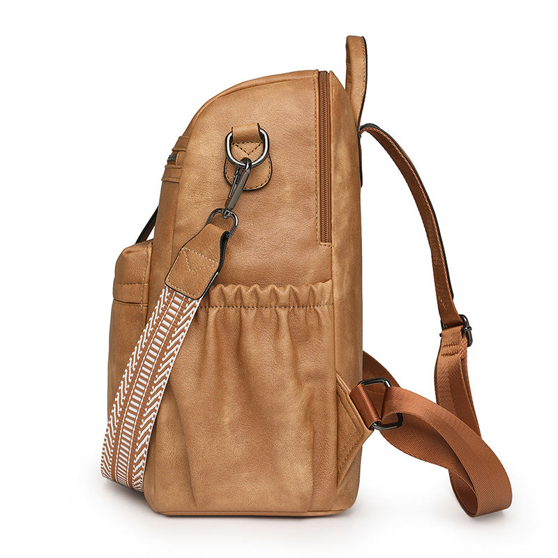 New retro bag women's large-capacity backpack multi-functional women's backpack PUbags women's bag set wholesale