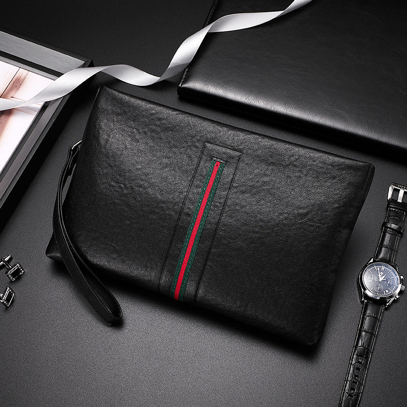 New men's bag fashion men's handbag leather luxury simple men's clutch bag first layer cowhide casual envelope bag