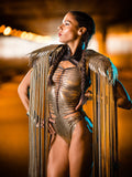 new european and american women's sequin wing party costume swimsuit accessory fashion tassel shawl