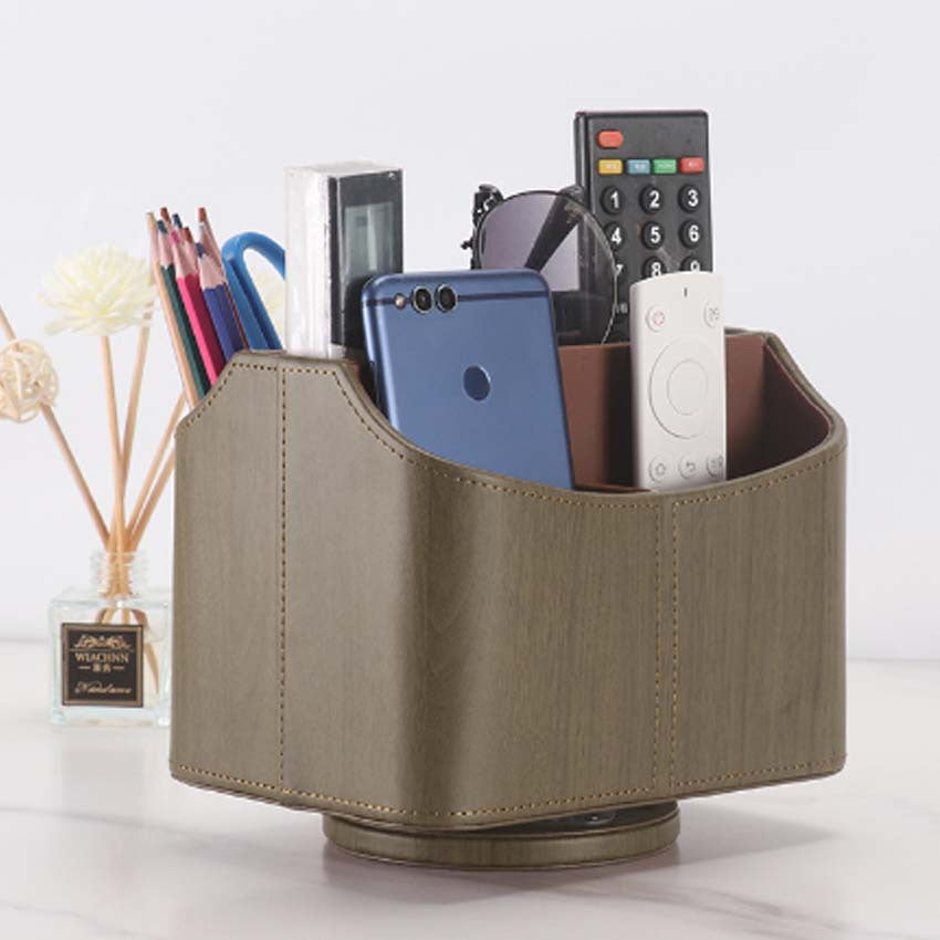 Creative home table 360-degree rotating storage box, living room office desktop remote control, retro flower storage box