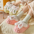 Women's cloud slippers - new 2023 autumn/winter indoor home cute plush rabbit warm cotton slippers