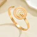 Open bangle wholesale - european & american cross-border trendy jewelry - geometric spiral high-end bracelet - women's statement alloy bangle