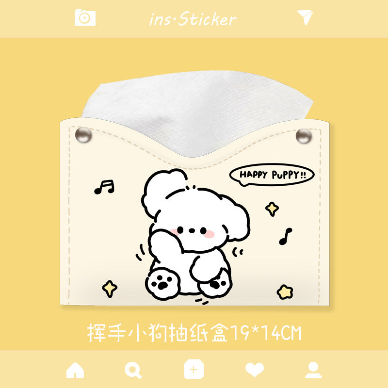 Foreign trade popular tissue box, Lolomi ear dog pumping carton, cute cartoon napkin box, car household paper pumping box