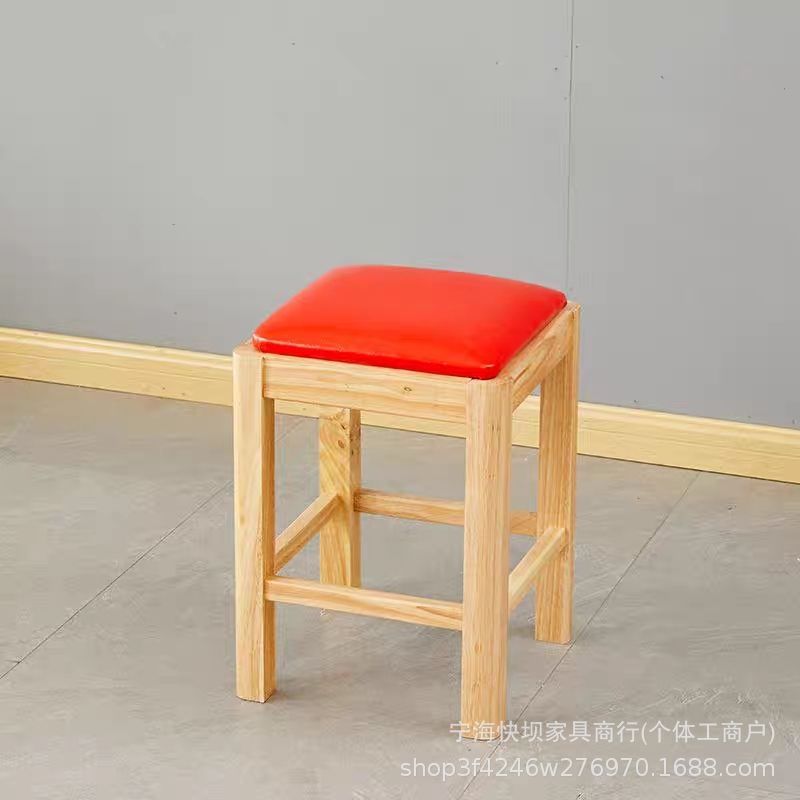 Solid wood stool table and chair combination commercial low stool catering restaurant long table snack square table small stool small bench