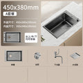 Side kitchen sink small single slot thickened 304 stainless steel vegetable basin dishwashing sink water bar island balcony pool