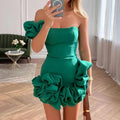 26summernew arrival cross-border european and american women's clothing dress ruffles bud waist dress one shoulder tube top hip skirt