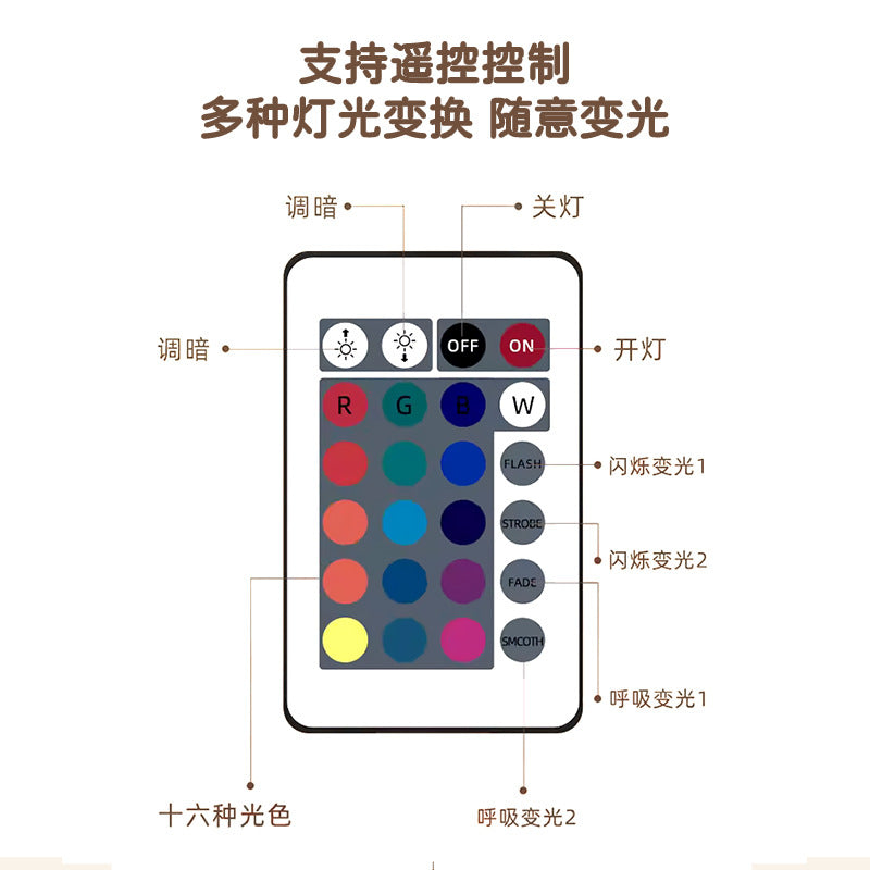 Water ripple night light starry sky top ambient light bedroom indoor Internet celebrity night light bedside light premium ambient light