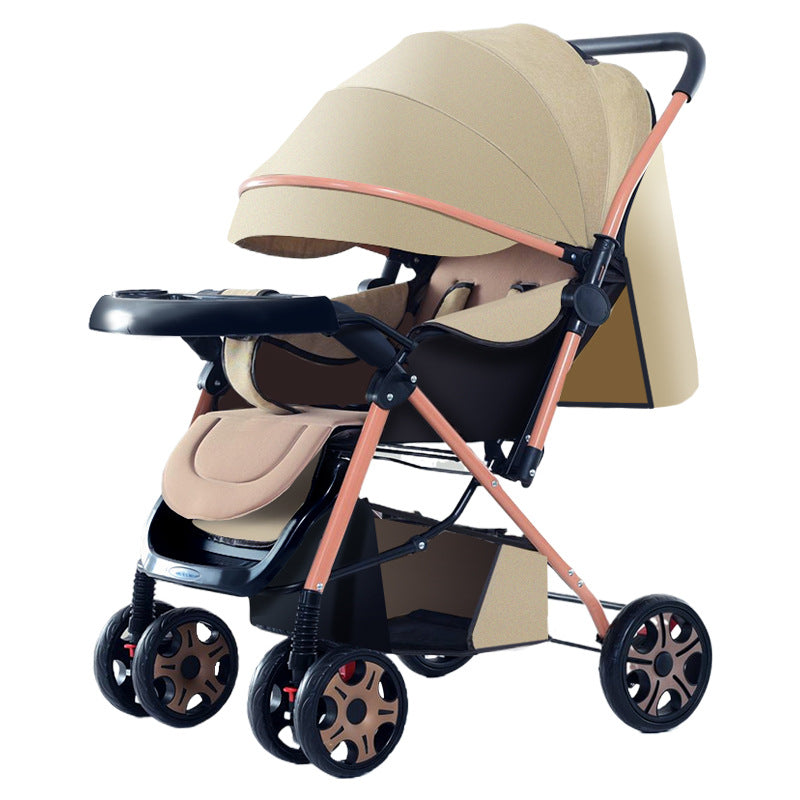 Two-way high-view baby stroller, sit and lie down, foldable baby lightweight stroller, baby stroller