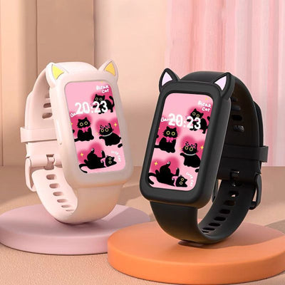 2025 new smart bracelet for women - cute cat design, multifunctional health & fitness tracker for middle and high school students, stylish and trendy
