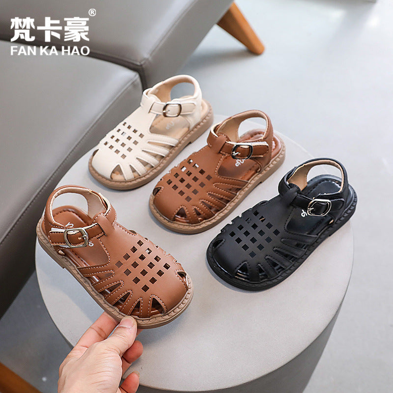 Vancahao kids baotou sandals  summernew arrivalchildren's casual beach shoes girlcut out sandals