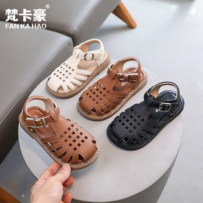 Vancahao kids baotou sandals  summernew arrivalchildren's casual beach shoes girlcut out sandals