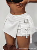 Amazon tiktok pinduoduo export cross-border plus size women's clothing retro distressed denim culottes women's summer