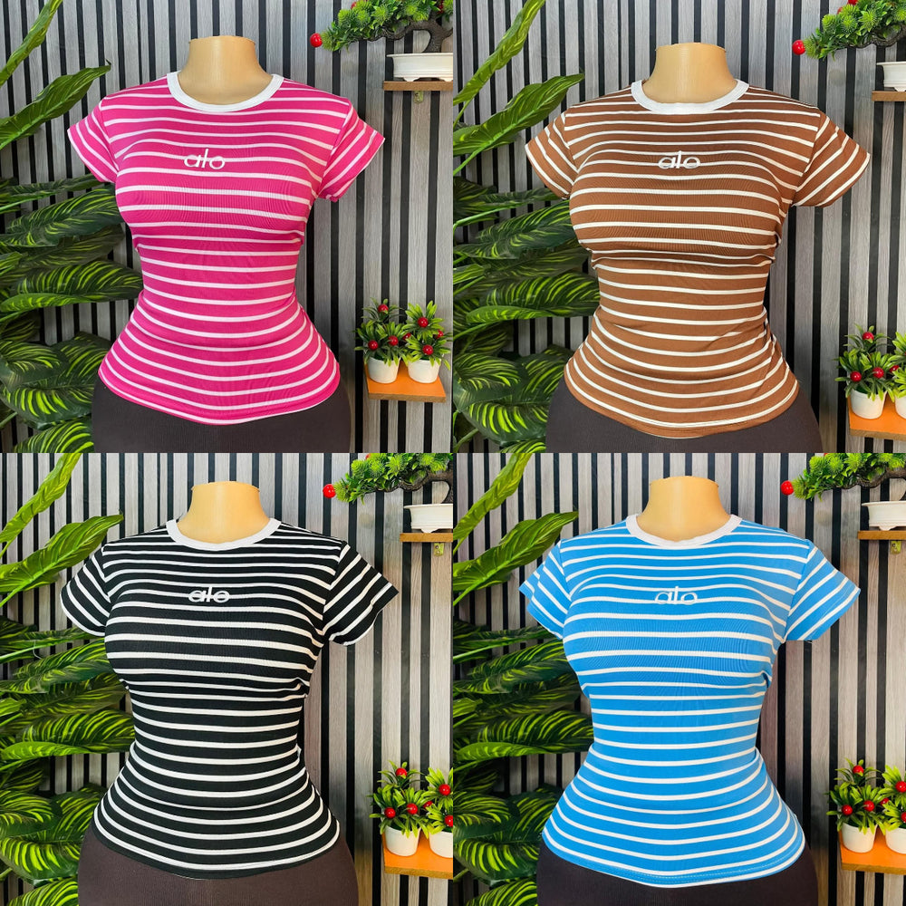 Available basic top women's tight t-shirt wholesale women's t-shirt new round neck tops