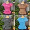 Available basic top women's tight t-shirt wholesale women's t-shirt new round neck tops