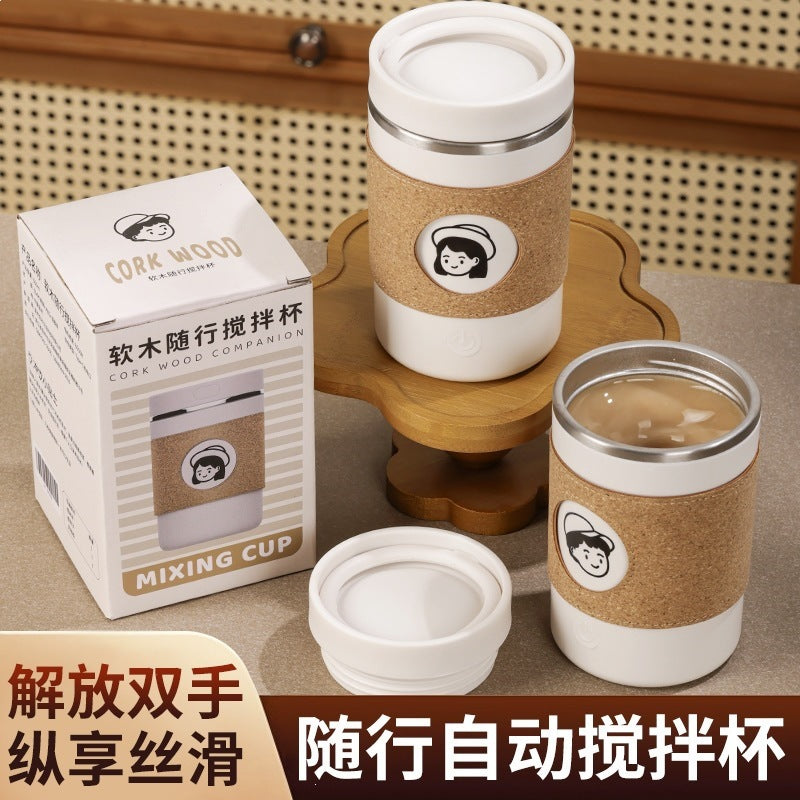 304 stainless steel automatic mixing cup - rechargeable wireless lazy water bottle - portable electric magnetic rotating shaker for coffee