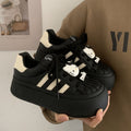 K-styleniche style shell toe ugly cute big toe bread shoes girl  autumn thick bottomeasiest for matchcasualkids sneakers