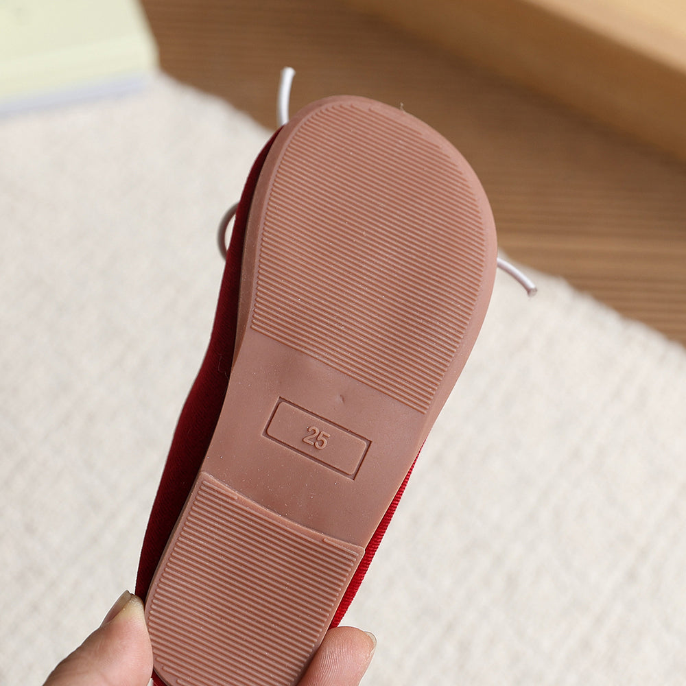 Vancahao girls' korean style princess shoes,  spring new collection, bowknot loafers, stylish and chic baby flats