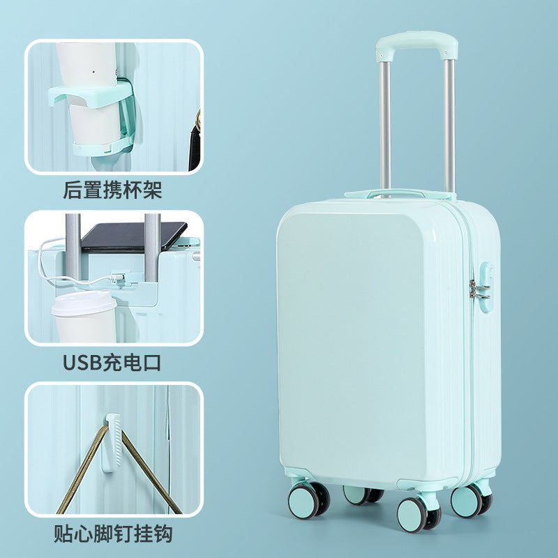 Luggage cup holder Internet celebrity 20 inch 240,000 wheel password case 26 durable and sturdy suitcase trolley case