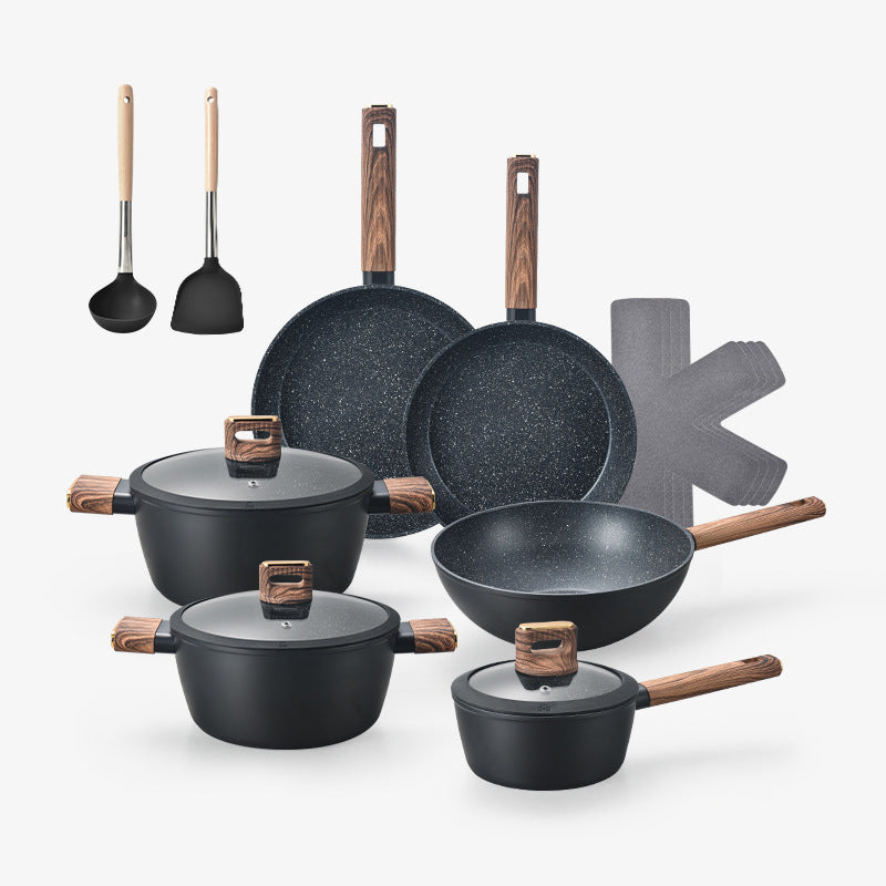 Lanya cookware suitfor homedouble-ear soup pot milk induction cooker gas stove nonstick cookwarenonstickpot