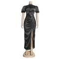 e-commerce independent site   sexy asymmetrical dress evening gown european and american women's clothing