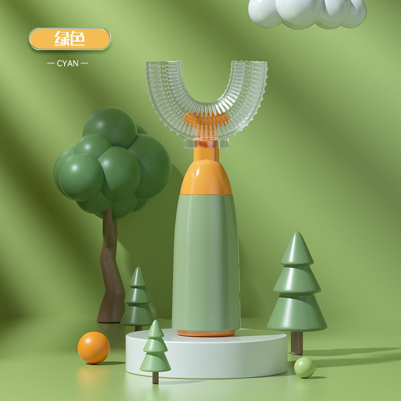 English card-mounted children's u-shaped toothbrush silicone soft-bristled toothbrush oral cleaning brush children's toothbrush wholesale