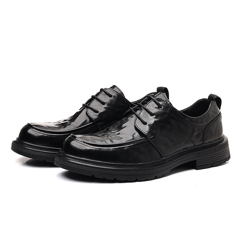 Genuine leather men's new leather shoes, light luxury business casual men's shoes, formal shoes, thick sole men's wedding leather shoes