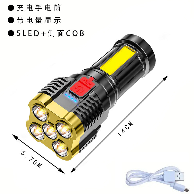 Four nuclear explosions bright flashlight strong light rechargeable 100,000 lumens strong light special forces outdoor multi-function led long-range shooting