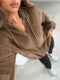 women's casual hooded plush winter warm long-sleeve sweatshirt - white minimalist hooded faux fur cashmere jacket