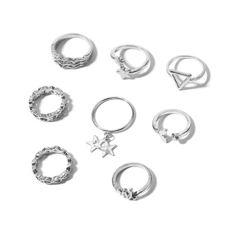 Wholesale heart rings: european & american cross-border jewelry, personalized alloy rings with diamond accents, fishtail & star stackable rings, high-end women's finger rings