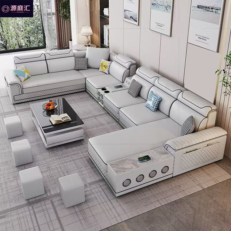 New cat-scratch resistant fabric home living room minimalist fashionable versatile rechargeable latex chaise lounge fabric sofa for small and large apartments