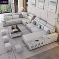 New cat-scratch resistant fabric home living room minimalist fashionable versatile rechargeable latex chaise lounge fabric sofa for small and large apartments