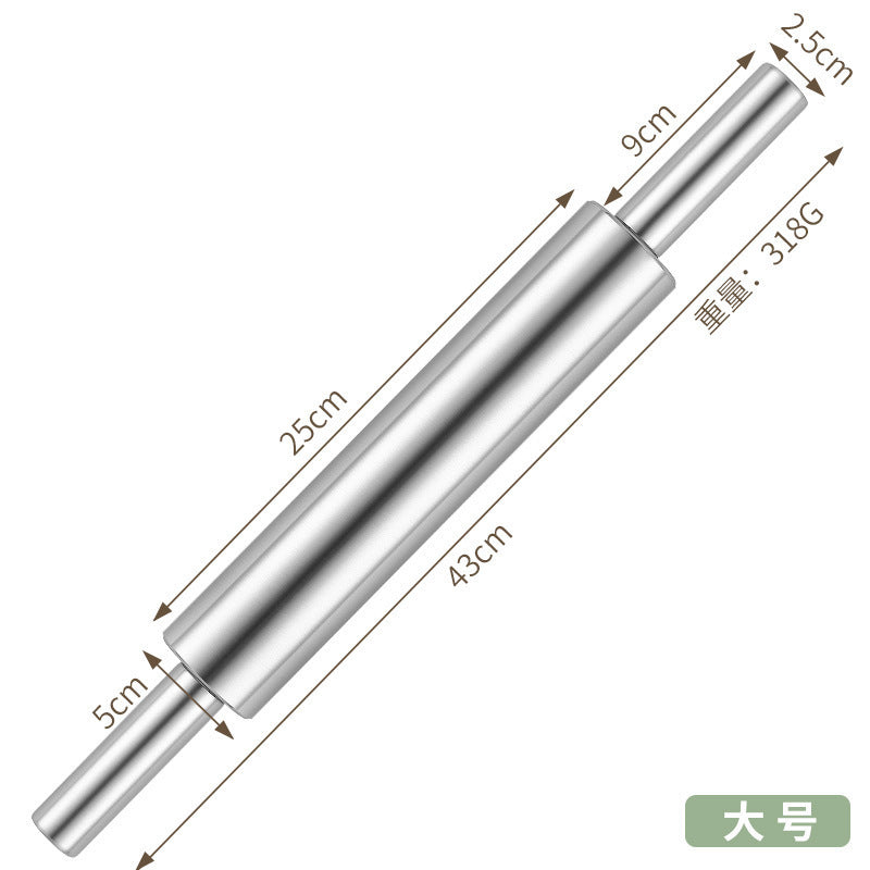 Stainless steel rolling pin - kitchen baking tool for dumplings, noodles, and more - seamless roller