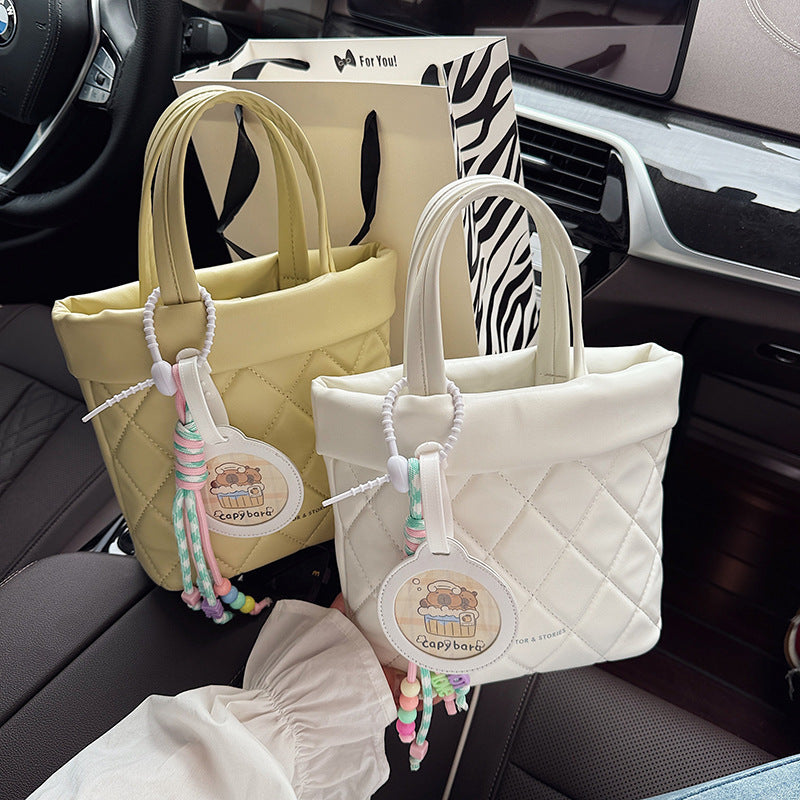 Fresh and sweet girl messenger bag, simple casual going out shoulder bag, spring versatile foreign style hand carry small square bag