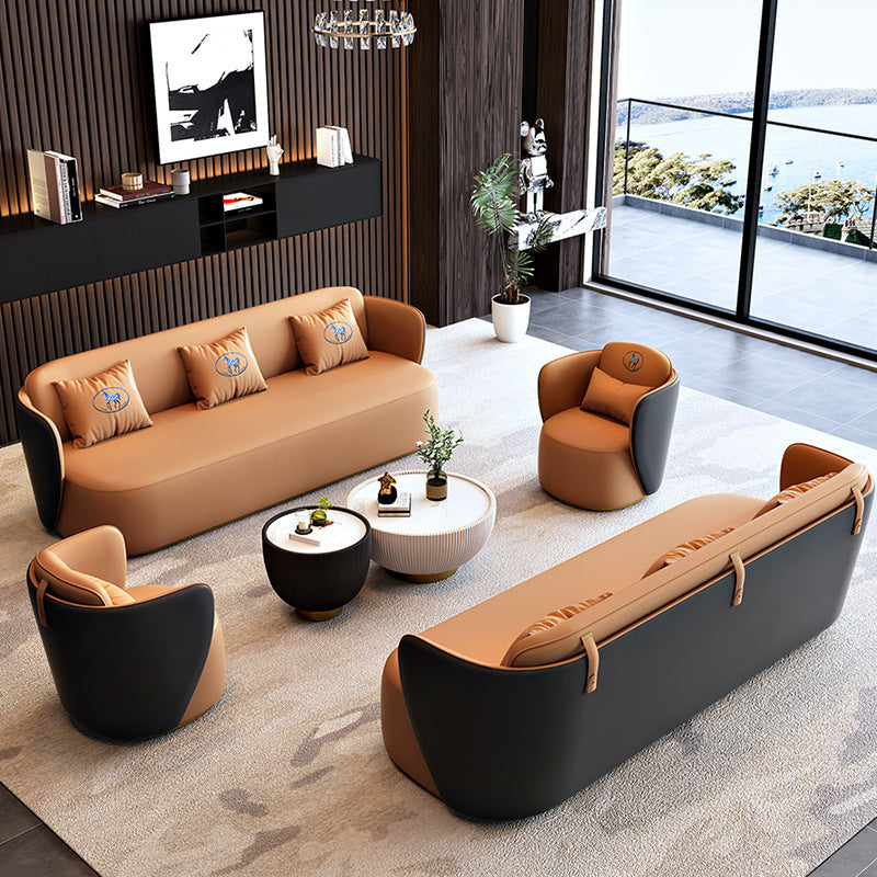 Luxury living room hotel lobby office negotiation reception table and chair sofa new chinese style coffee table set