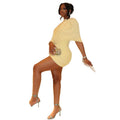 European and american style solid color women's comfortable pleated mini dress - sleeveless, round neck, bodycon design - wholesale