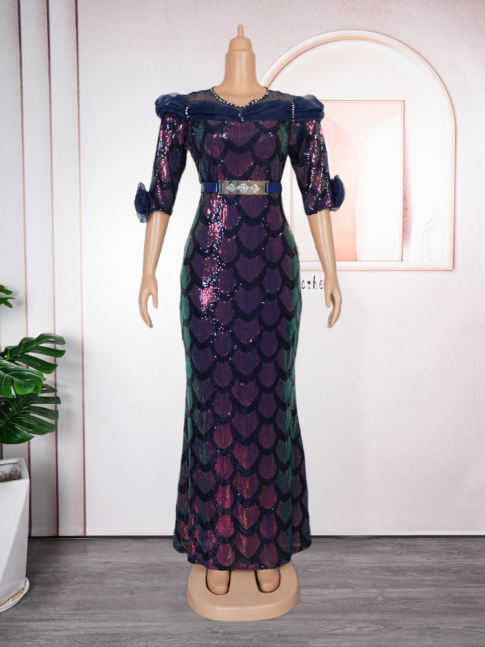 fashionnew arrivalsequin mermaid skirt christmas party dress african women's clothing  plus sizedress