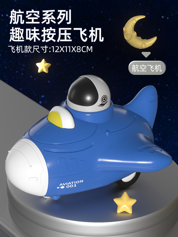 hot-selling press aerospace pull-back inertia car animal baby educational kids toys for boys and girls night market stalls