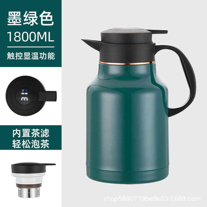 304 stainless steel thermos pot double-layer vacuum carthage pot with digital display tea warehouse coffee pot stewing teapot
