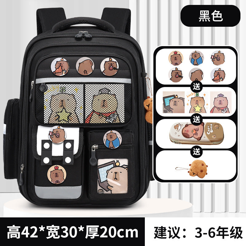 Kapibara new primary school bag, men's and women's 1-3-6 grades, light spine protection, large-capacity children's backpack