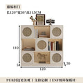 Half wall solid wood bookcase low cabinet storage cabinet all-in-one living room side cabinet combination cabinet storage rack color matching rattan bookshelf