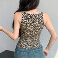 Export  pure desire leopard print vest women's summer outwear inner wear fashiontrendy bottom shirt suspender short