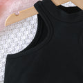 new european and american cross-border girl's summer sleeveless halter top + eyelet shorts two-piece set