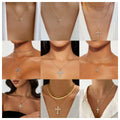 Wholesale diamond-studded cross necklace - european & american style, trendy alloy pendant, accessible luxury, unique & versatile jewelry for women