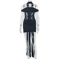 Fashion style cross-border waist women's home pure color slightly see-through hip skirt pleated sexy tube top short light dress trendy