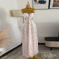 European and american women's clothing  autumn new arrivals: sweet, fresh, slimming, pleated high-waisted backless maxi dress