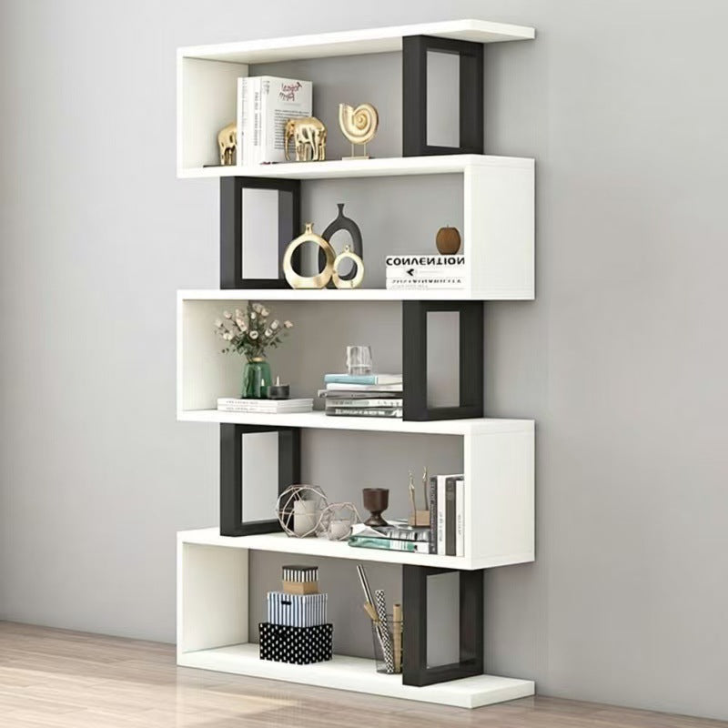 Bookshelf storage rack floor-standing iron art living room partition storage display shelf modern casual file multi-layer storage cabinet