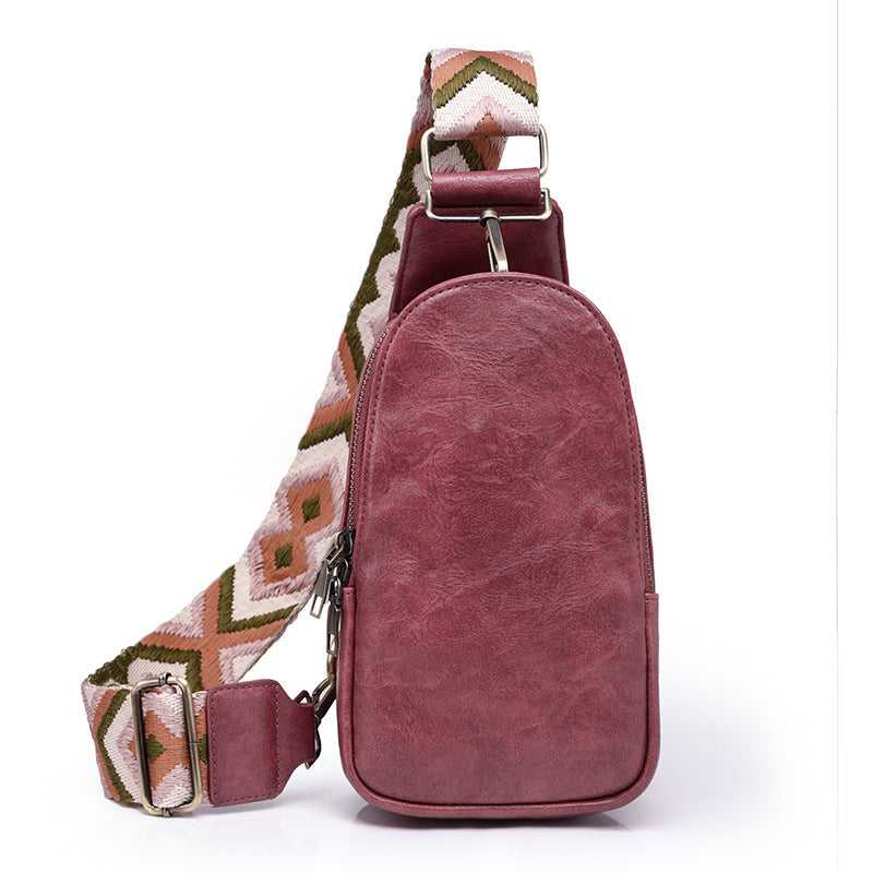 Cross-border popular breast bag women's European and American retro women's messenger bag PU soft leather fashion travel satchel women's bag