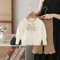 Girls' knitted sweater and pants set - new autumn  collection - sweet two-piece outfit for little girls