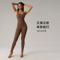 fashion nude back yoga jumpsuit with breast pad and elastic peach butt lifting yoga fitness pants dlt007
